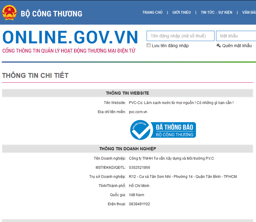 Thong bao website TMDT ban hang